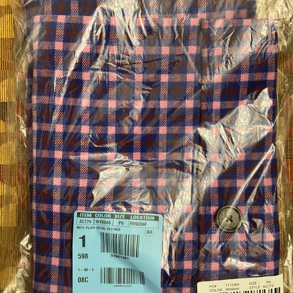 J. Crew Petite Button Front Pencil Skirt in Plaid, P6 - Picture 3 of 3